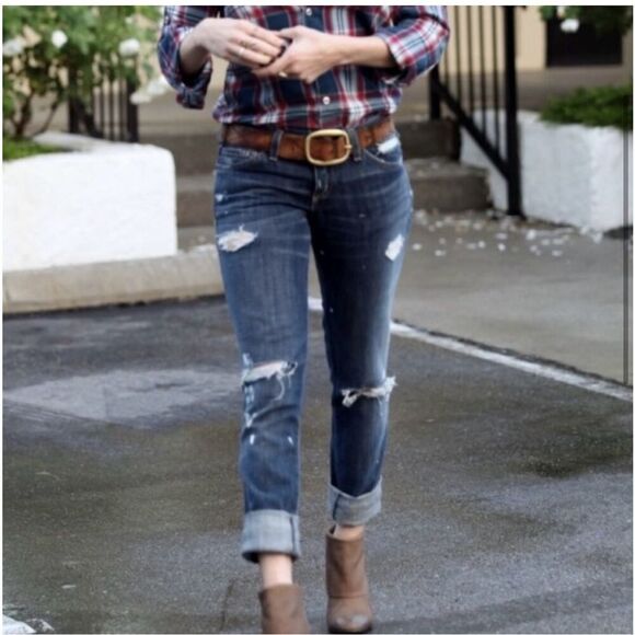 Current Elliott The Skinny Distressed Paint Splattered Jeans sz 27 EUC - Picture 1 of 14